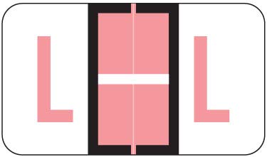 Doctor Stuff - File Folder Labels, Alphabet Letter L, Ringbook Sheets, POS 3400 - POAM Series Compatible Alpha Stickers, Pink, 15/16