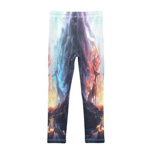 Bolaz Toddler Girls Leggings Printed Yoga Pants Leggings Red Blue Deer for Kids2