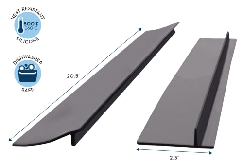 S&T Inc, Crumb Catchers For Stove, Silicone Stove Gap Covers, Heat Resistant Stove Crumb Guards, Black, 20.5 Inch X 2.3 Inch, 2 Pack #TOP1