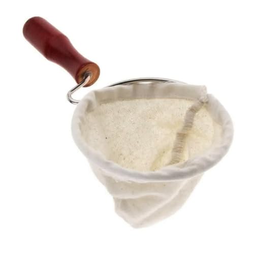Filtro de café reutilizable - Colador de café reutilizable, colador de café de tela con mango de madera | Calcetín de filtro de café de franela hecho a mano, ecológico, filtro de preparación sostenibl