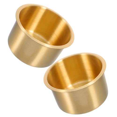 MOTHNUR 2 Piezas 2 Portavasos Empotrables de Acero Inoxidable para Sofá de Caravana, 9 X 5,5 CM, Accesorio Resistente Corrosión para Vehículos Recreativos, Camping y Almacenamiento Seguro