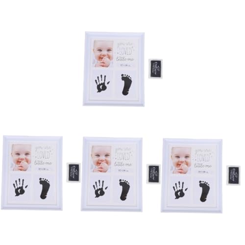 Kit empreinte main et pied bébé avec 4 cadres photo pour décorer la chambre de naissance