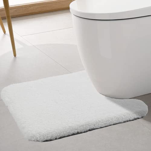 ROLIZOE Ultra Thick Toilet Mat Non Slip Pedestal Mat for Toilet Highly Absorbent Bathroom Toilet Rug Super Soft Bath Mat Rug Carpet Microfiber Floor Mat U Shape 50 x 60cm