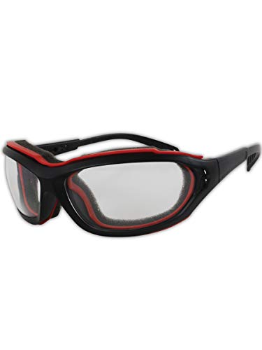 Magid Safety Y85BRAFC Protective Glasses | Sporty Scratch Resistant Safety Glasses with a Removable Flame Resistant Foam Liner & a Dual Venting System - Clear Lens, Removable Strap (1 Pair)
