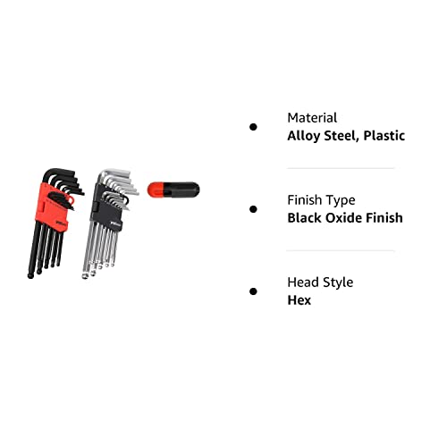 Yiyitools Hex Key Allen Wrench Set– 26-Piece With Ball End And Free Strength Helping T Handle,1/20-3/8 Inches, 1.27-10 Mm, Black And Silver , Industrial Grade Set Tools, T Handle Allen Wrench Set #TOP1