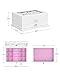 SONGMICS Jewelry Box, 2-Tier Jewelry Organizer with Flower Carvings, Drawer, Gift for Loved Ones, Kids, Jewelry Storage Case for Rings, Earrings, Necklaces, Bracelets, White UJOW201