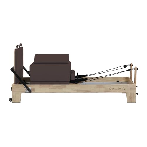 KALMA Pilates Reformer Professionnel en Bois de Chêne avec 6 Ressorts Type Piano, Jumpboard et Sitting Box Inclus, Machine de Pilates pour Studio ou Maison,...