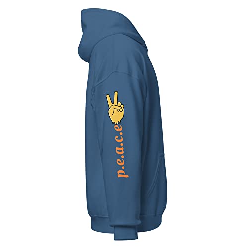 Sweat à capuche confortable unisexe XXXL coton polyester bleu indigo