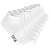 Libella 10 Pares Calcetines Tobilleros Hombre Mujer Calcetines Deporte Cortos Algodon Transpirables Duraderos Blancos 43-46