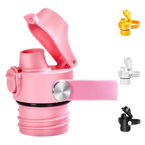 Image of EIPOSAU Auto Flip Lid for Hydro Flask Standard Mouth Bottle, Spout lid for HydroFlask Narrow Mouth Bottle, Replacement Lid with Button Lock