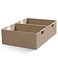 Foldable Fabric Storage Cubes, 2 Packs Cloth Storage Baskets with Wooden Handles, Collapsible Shelf Closet Organizer Bins, Rectangular Storage Boxes for Decor (Coffee Color)