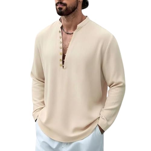 Image of DEELMO Men Stylish Cotton Blend Kurta with Button Detailing for Festive and Casual Wear | Comfortable Soft Fabric Kurta with Modern Mandarin Collar Traditional Outfit