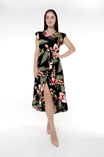 Image of Family Matching Hawaiian Clothes, Black Rafelsia | Lightweight 100% rayon • Family matching outfits • Beach vacations • Luaus • Cruises • Family photos