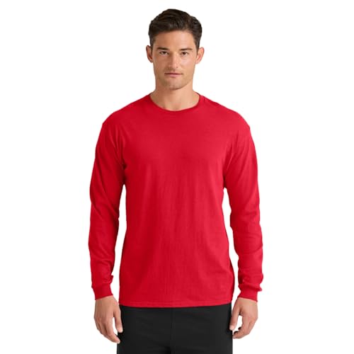 Soffe mens Midweight Cotton Long Sleeve T-Shirt, 1 & 2 Packs4