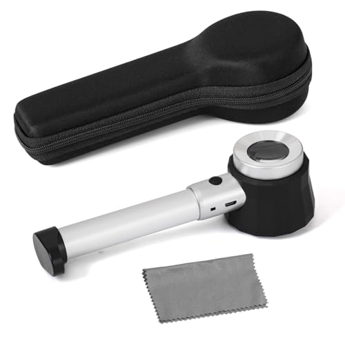 lente d'ingrandimento con scala in vetro ottico illuminato a LED da 10x incorporata Lente con scala di misura,identificazione dei gioielli,identificazione del documento,lettura mappa lente