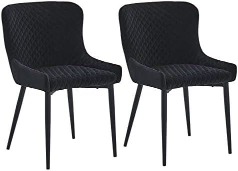 CLIPOP 4 PCS Velvet Dining Chairs Set of 4 Blue Lounge Leisure Chairs Soft Padded Accent Chair with Metal Legs for Dining Room Living Room Office Restaurant