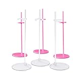 Vientiane Soporte de exhibición de muñecas, 6 Piezas Soporte de Muñeca, Soporte Ajustable de Exhibición de Muñeca, Maniquí Muñecas Accesorios, Minitura Muñecas Sostenedor(Rosa & Transparente)