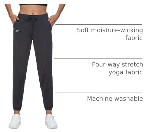 Image of Haowind Joggers for Women with Pockets Elastic Waist Workout Sport Gym Pants Comfy Lounge Yoga Running Pants