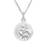 Petit Pendentif Saint Christophe en Argent Sterling avec Chaîne de 40cm et Coffret Cadeau