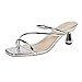 Fashion Summer Women sandales Strap Thin Strap verre Heel Middle Heel Solid color Casual style Tongue Femme Pas Cher