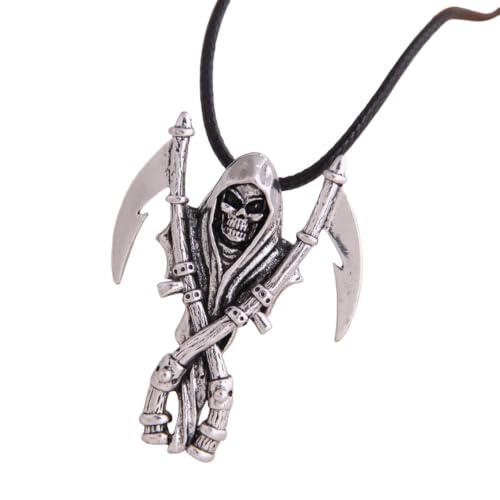 Collier crâne de guerre homme en acier rétro style rock punk américain