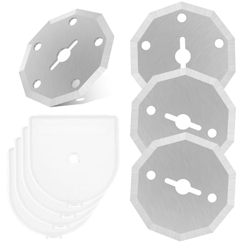 Image of LYDODOKA 4 Pcs Replacement Rotary Cutter Blades Compatible with Worx WX2300 ZipSnip 4V Cordless Scissors, Tungsten Steel Cardboard Box Cutter Attachment with Protective Cover for Cutting, Sewing