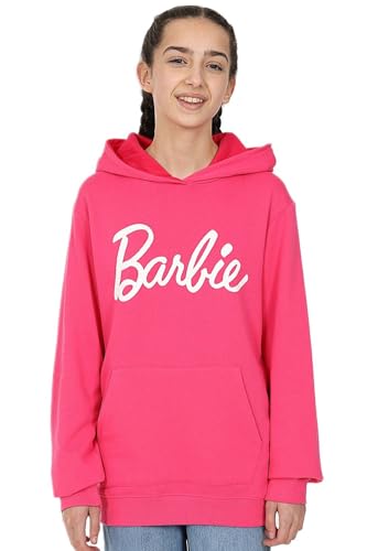 Barbie Sudadera con capucha rosa de algodón para niñas, rosa, 12-13 años
