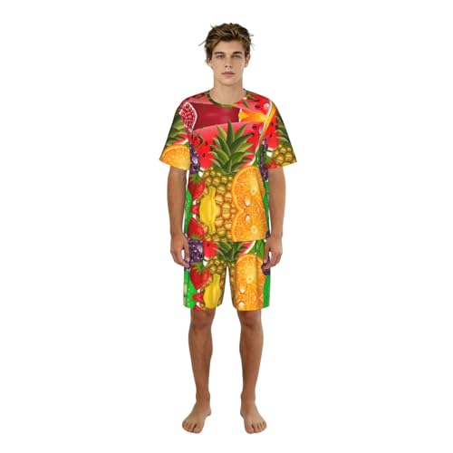 Pyjama élégant pour homme imprimé ananas finitions haut de gamme