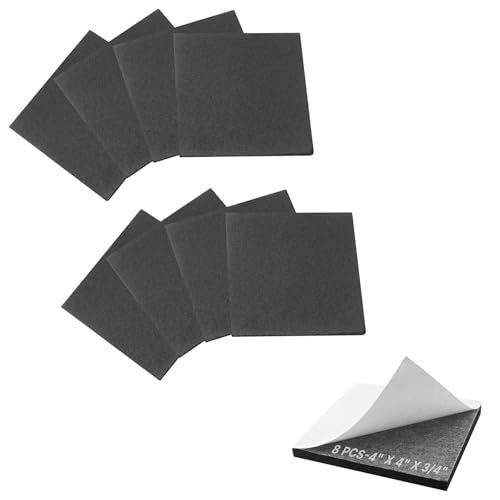 Adhesive Foam Padding Sheets - 8 Pcs 3/4" x 4" x 4" Thin Closed Cell Foam