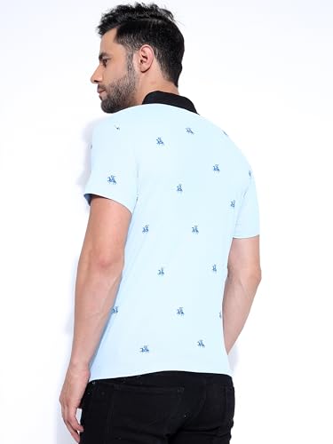 Image of Honky Tonky Men's Regular Fit Polo Neck Half Sleeve Printed Casual T-Shirt | Polo T-Shirt for Men