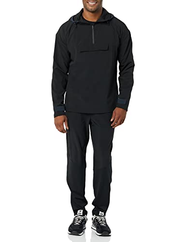 Amazon Essentials Men's Stretch Woven Quarter Zip Hooded Colorblock Jacket3