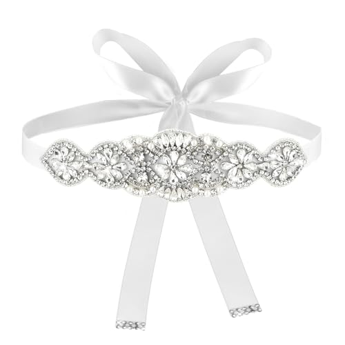 Bridal Flower Rhinestones Belt, Handcraft Bling Wedding Belt Bride Waist Belt Crystal Waistband for Women Dress