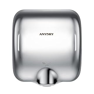 anydry 2800 Asciugamani ad Aria Commerciale, Asciugamani Elettrico Automatico con Fotocellula, a Parete, Guscio in Acciaio Inossidabile Resistente.1650W(Lucidato)