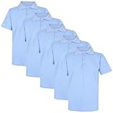 A2Z 4 Kids Boys Polo T Shirts Plain Summer Tank Top - PL Polo T Shirt Sky Blue 5 Pack 13-14