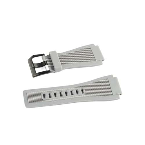 HMFang �X�g���b�v 24mm Bell &Ross BR-01 BR-03 �V���R�����v�o���h�ƌ݊�������A�c�[���t��(Grey Black buckle)