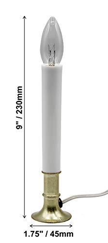 Creative Hobbies B00AC60UJI ® Electric Window Candle Lamp With Brass Plated Base, On/Off Switch, Light Bulb thumb #4