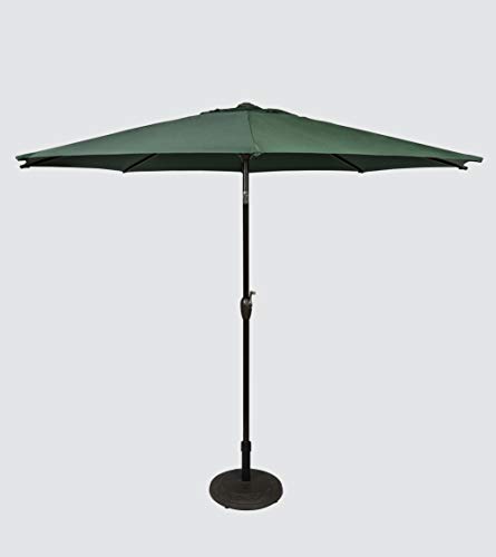 Pebble Lane Living 9 Foot Decorative Vented Market Umbrella with Crank and Tilt - Forest Green