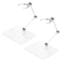Exclaith 2 Pack Action Figure Stand Assembly Action Figure Display Holder Base Doll Model Support Stand for 3.75\" and 6\" Figures or Effects Clear 1/144 HG/RG Model Toy