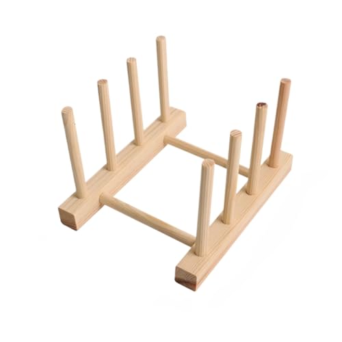 SPKHQA Dish Drying Rack, Bamboo Wooden Dish Stand for Kitchen