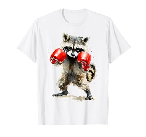 Funny Raccoon Costume Sport Boxing Gloves Lovers Maglietta