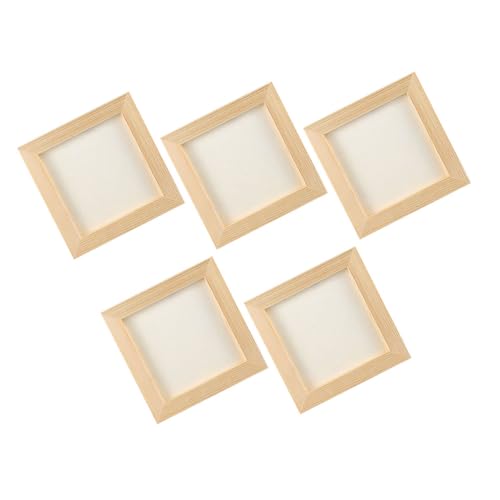 Kisangel Diy Craft Photo Frames 5pcs Wooden Blank Frames Paintable for Boys and Girls Sturdy Safe Enhance Creativity Imagination
