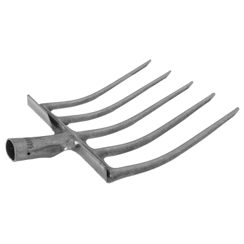 Veemoon Testa Forca da Aratura in Acciaio ad Alta Resistenza, Ricambio Robusto per Rastrello da Giardino a 5 Denti, Uso Agricolo per Aerazione e Lavorazione del Terreno