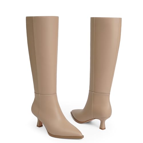 Image of Modatope Knee High Boots for Women Kitten Heel Boots