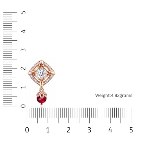 Image of Nilu's Collection 18k Rose Gold Plated Clip On Hoop Earrings, Stylish Women Earrings, Fancy Zircon Copper Bali Earrings for Women and Girls (Drop design)