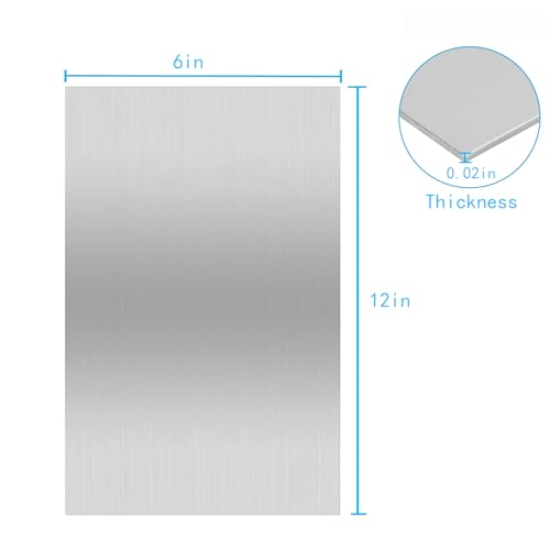 Image of 430 Stainless Steel Metal Plates,Suitable for Installation Plate Walls, Suitable for Metal Plates in processes, Kitchens, and Offices (4, 0.5mm Thick-6inch x 12inch)