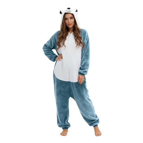Mono de dormir de peluche cálido y disfraz de animal unisex