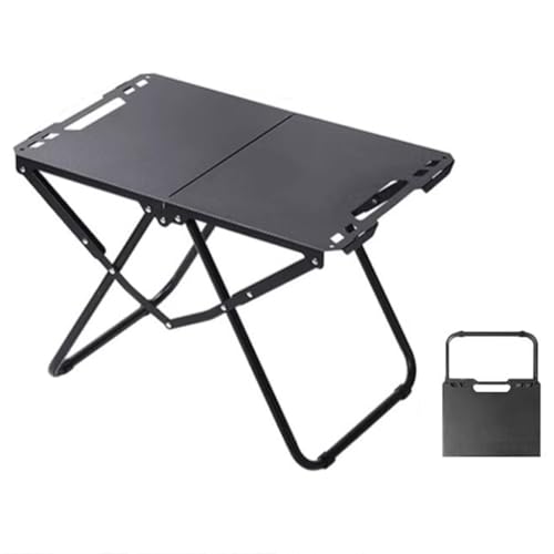 Table de camping pliante en acier carbone noir et stable avec sac de transport - 2