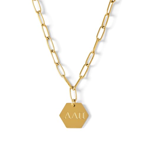 Sorority Shop Gold Plated Alpha Delta Pi Necklace — 18k Long-Lasting Sorority Gifts for Women