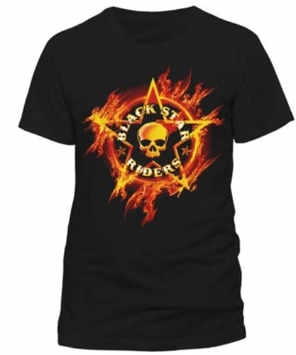 Photo de Black Star Riders Flames Mens Black T Shirt Black Star Riders Tee Black M