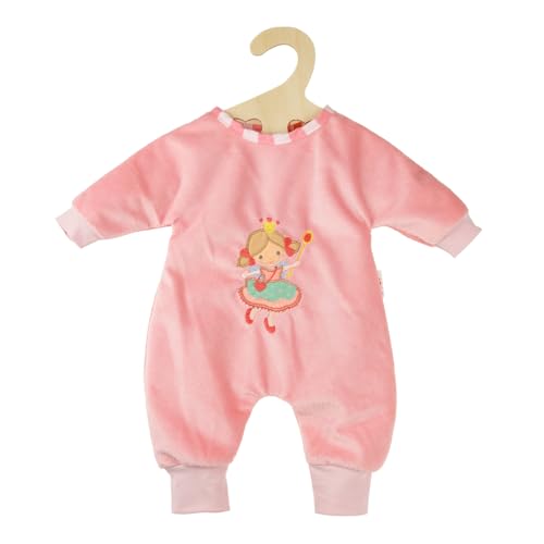 Heless 1581 - Barboteuse pour poupée Princesse Emily, en Rose, avec Broderie de Princesse, pour poupées et Animaux en Peluche de 28-35 cm